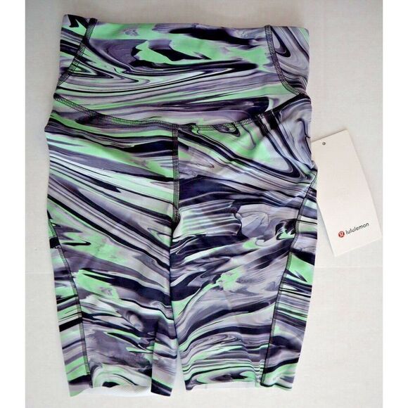 Lululemon LW7CF8S Women's Sz 2 Paint Warp Multi Base Pace High-Rise 8" Shorts - Picture 1 of 14